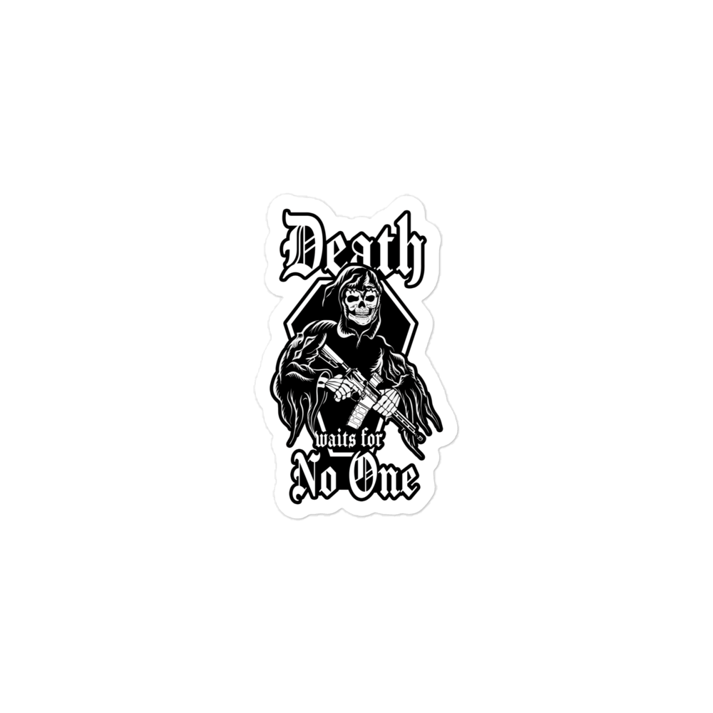 Death Waits For No One Sticker.